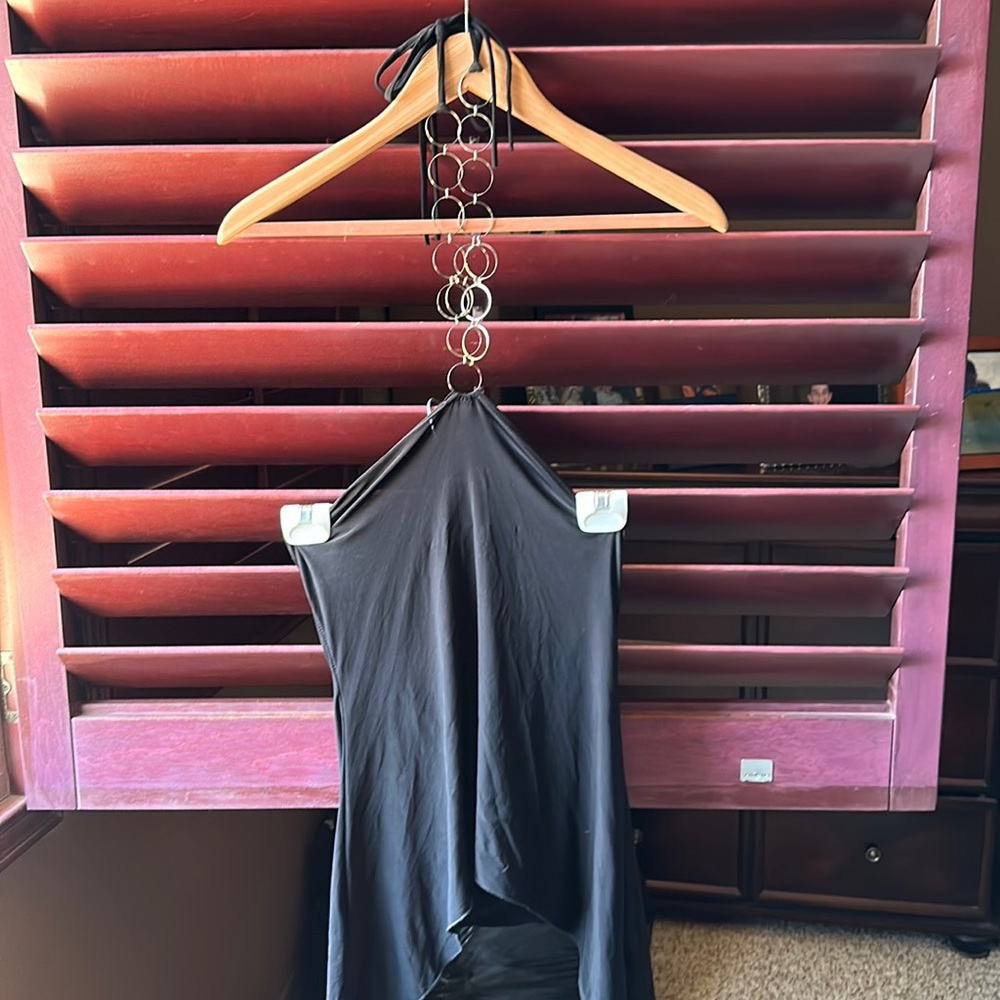 Black sexy summer halter  with unique detail.